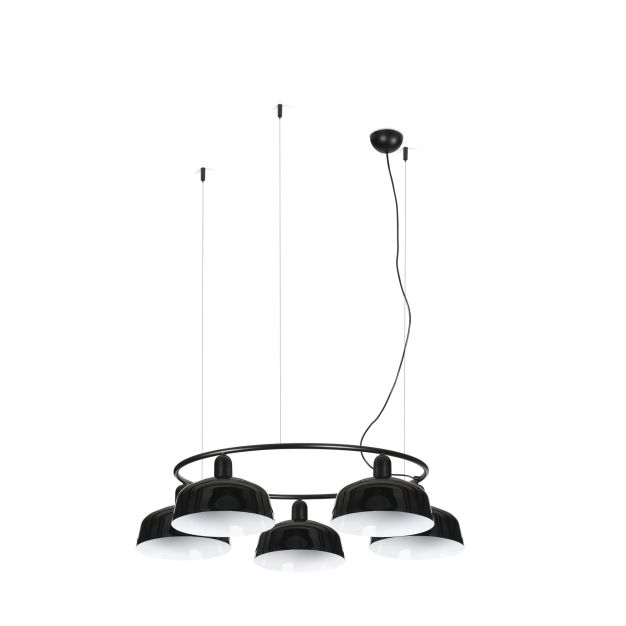 Faro Tatawin M - suspension - Ø 96,6 x 100 x 210 cm - noir satiné et noir brillant