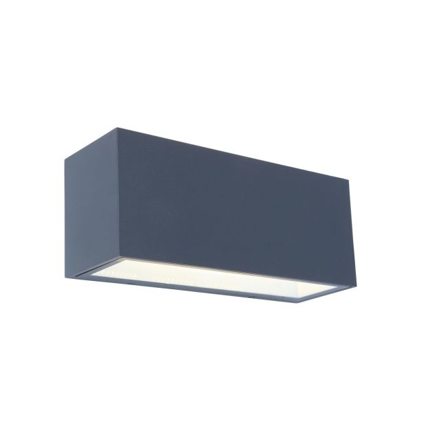 Lutec Gemini - applique murale extérieure - 30 x 12 x 10 cm - 46W LED inclus - IP54 - gris foncé