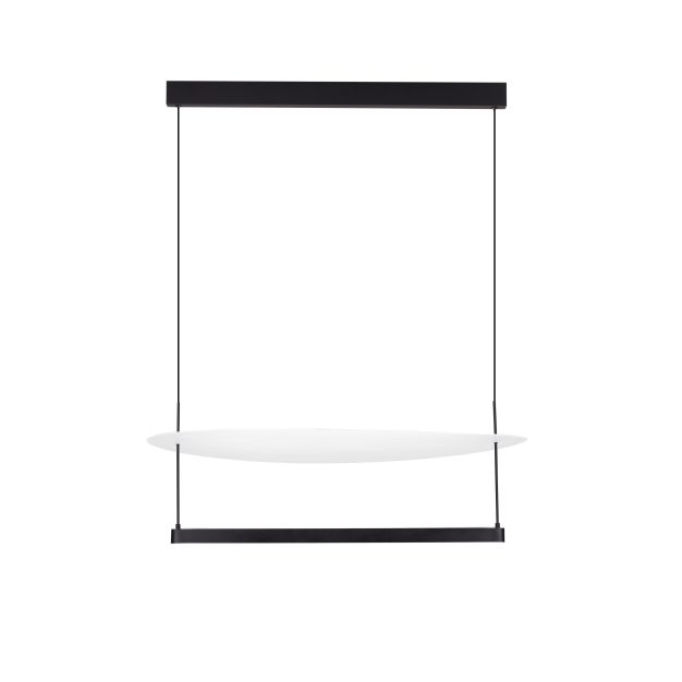 Nova Luce Diona - lampe suspendue - Ø 80 x 160 cm - 55W dimmable LED incl. - noir sablé et blanc