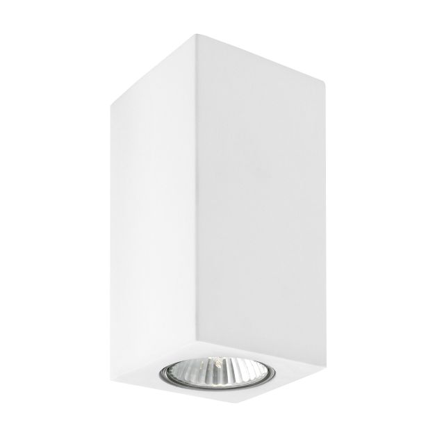 Nova Luce Nevio - plafonnier - 7 x 7 x 17 cm - plâtre blanc