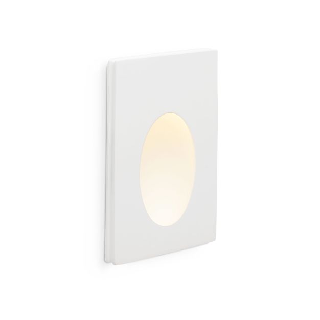 Faro Plas - spot à encastrer - 165 x 100 mm, 175 x 110 mm taille d'encastrement - 1W LED inclus - blanc mat