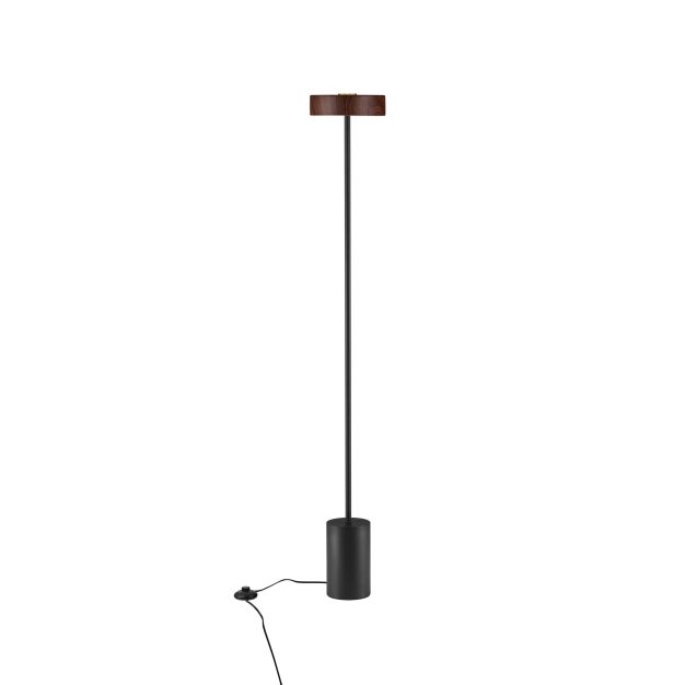 Nova Luce Thea - lampadaire - Ø 20 x 135 cm - 17W  LED inclus - noir sablé et bois