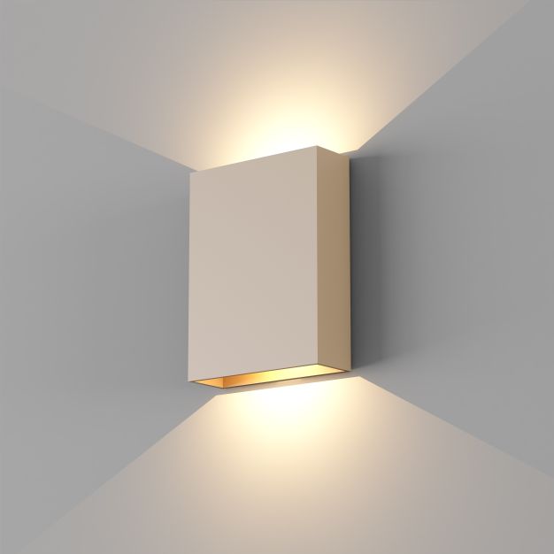 Artdelight Memphis – applique murale – 4 x 12 x 16 cm – 6W LED inclus – IP65 – champagne