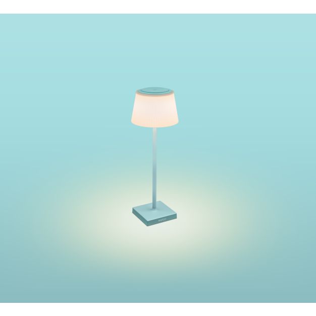 Century Italia Margò - lampe de table d'extérieur rechargeable - Ø 13 x 38 cm - 4W dimmable LED inclus - IP54 - turquoise