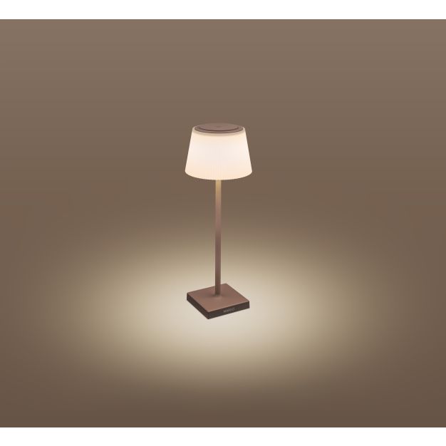 Century Italia Margò - lampe de table d'extérieur rechargeable - Ø 13 x 38 cm - 4W dimmable LED inclus - IP54 - corten