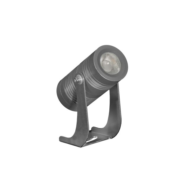 Century Italia Blaze - spot au sol - 10,3 x 4 x 9 cm - 7W LED inclus - IP67 - gris - couleur de lumière blanc chaud