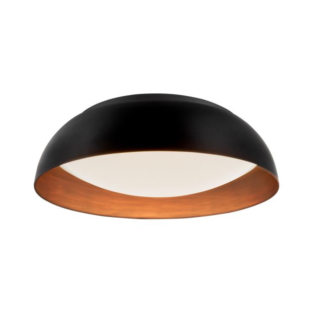 Nova Luce Landon - plafonnier - Ø 60 x 17 cm - 40W LED dimmable inclus - noir et cuivre