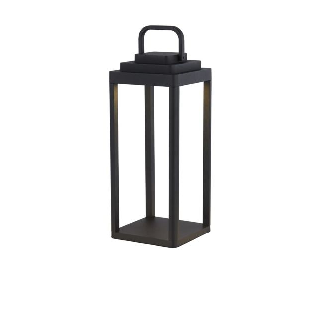 Projecteur Portobello - lampe de table - rechargeable par USB - 15 x 15 x 35 cm - LED 2 W dimmable incluse - IP54 - noir
