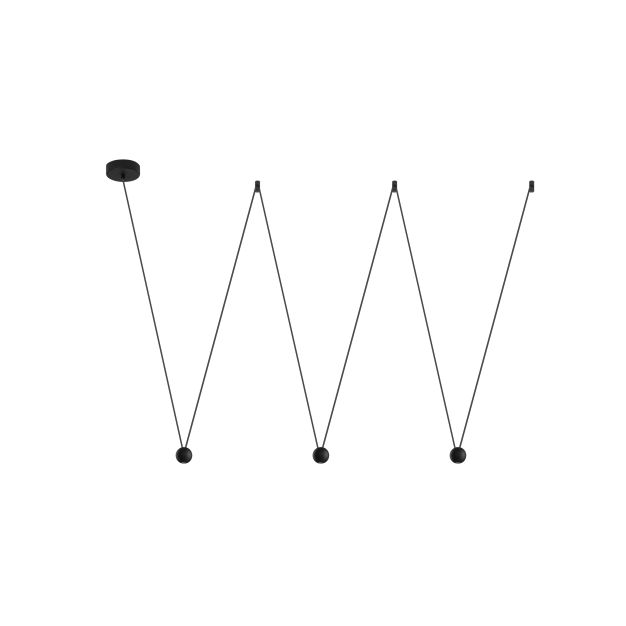 Nova Luce Nocci - lampe suspendue - 320 x 112 cm - 3 x 4,5W LED inclus - noir