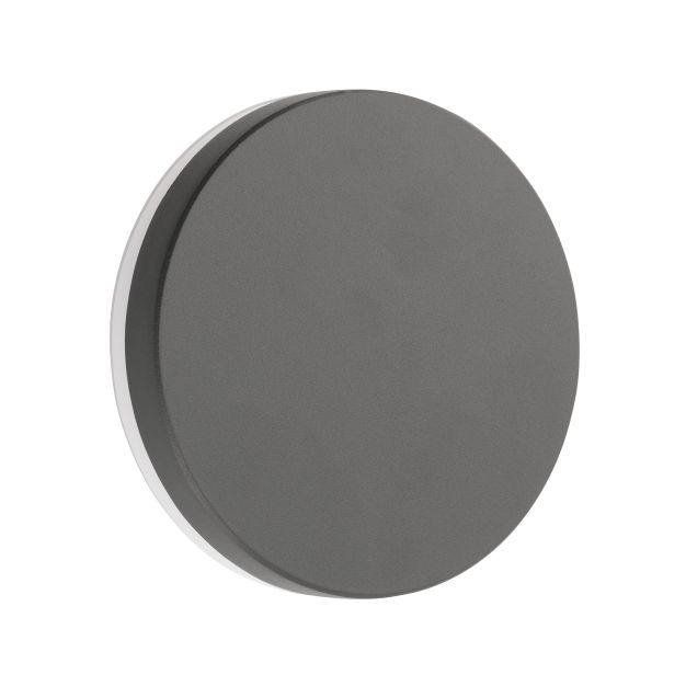 Nova Luce Suite - applique d'extérieur - Ø 15 x 5 cm - 10W LED inclus - IP54 - gris foncé