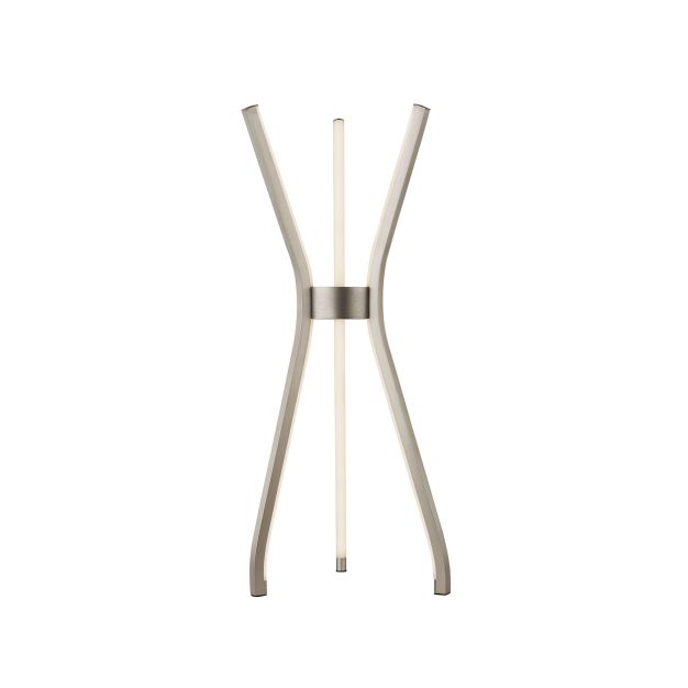 Searchlight Tripod - lampe de table - 53 cm - 18W LED inclus - nickel satiné et blanc
