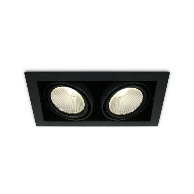 ONE Light COB Box Type Shop - spot à encastrer - 350 x 185 mm, 320 x 160 mm taille d'encastrement - 2 x 30W LED inclus - noir - couleur de lumière blanc chaud