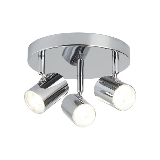 Searchlight Rollo - spot apparent 3L - Ø 26 x 12 cm - 3 x 4W LED dimmable inclus - chrome