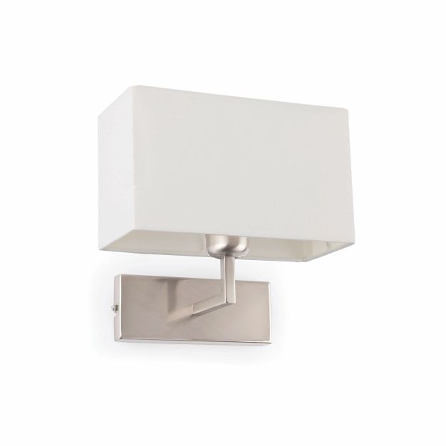 Faro Roda - applique murale - 28 x 18 x 27 cm - nickel et blanc