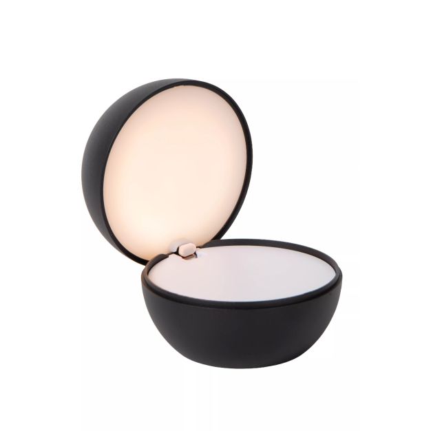 Lucide Clipper - lampe de table rechargeable - Ø 12 x 10,8 cm - 2,2W LED inclus - noir