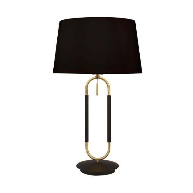 Searchlight Jazz - lampe à poser - Ø 37 x 63 cm - noir et laiton satiné