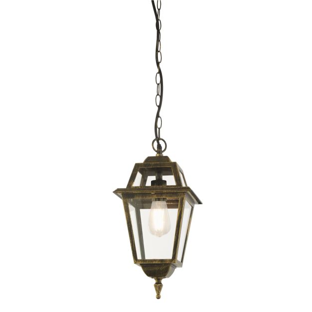 Searchlight New Orleans - lampe suspendue extérieure - Ø 20,2 x 95 cm - IP44 - noir or