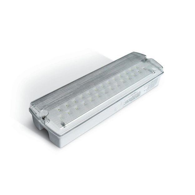 ONE Light Applique et plafonnier LED de secours - 35,2 x 11 x 6,5 cm - 7W LED inclus - IP65 - blanc