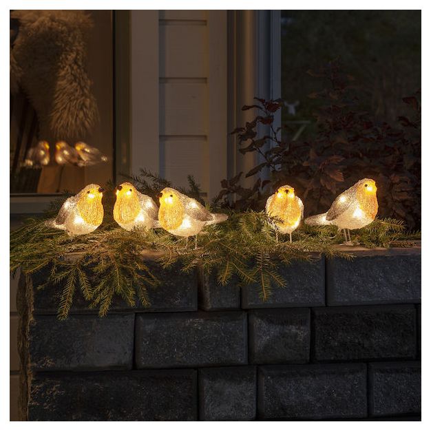 Konstsmide Lumières de Noël - 5 oiseaux décoratifs - 11 x 7 x 400 cm - IP44 - multicolores