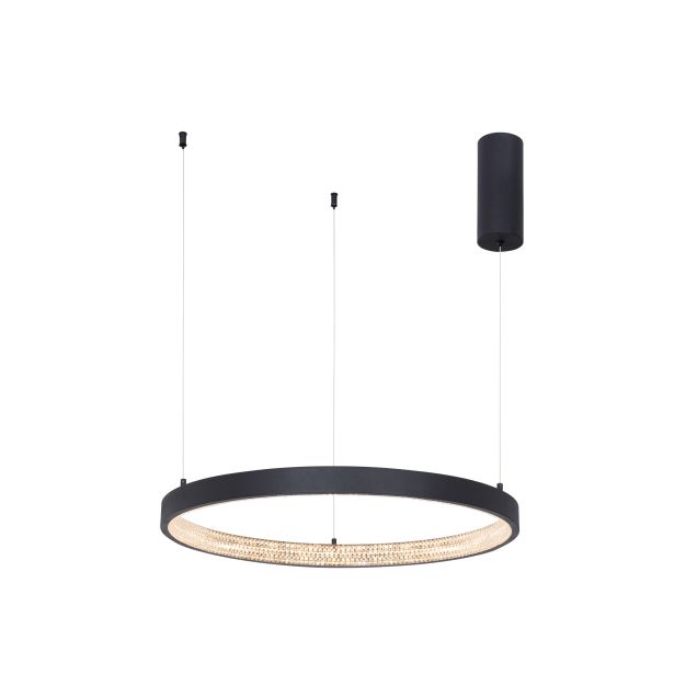 Nova Luce Preston - lampe suspendue - Ø 60 x 120 cm - 37W LED dimmable inclus - sand black