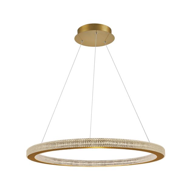 Nova Luce Fiore - lampe suspendue -Ø 80 x 120 cm - 80W dimmable LED inclus - antique gold brass