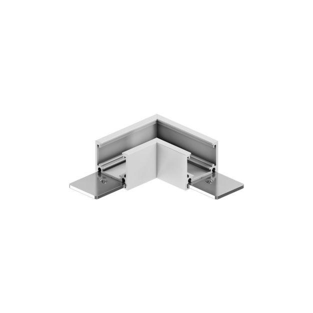 VK Lighting Eiva - système de rail magnétique - Profil d'angle en saillie horizontal - 7,2 x 7,2 x 2,3 cm - dimmable DALI - blanc