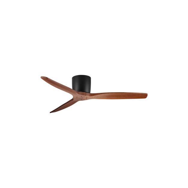 Nova Luce Ninemia - ventilateur de plafond avec télécommande - Ø 132 cm - noir sablé et bois foncé