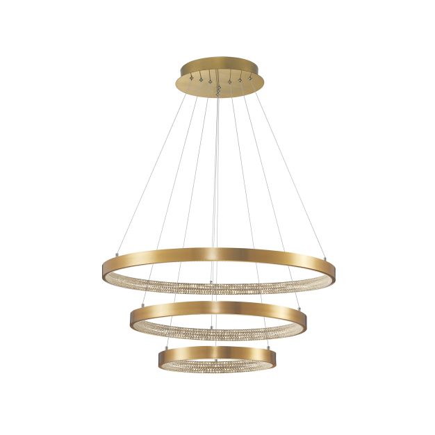 Nova Luce Preston - lampe suspendue - Ø 80 x 150 cm - 112W dimmable LED inclus - antique gold brass