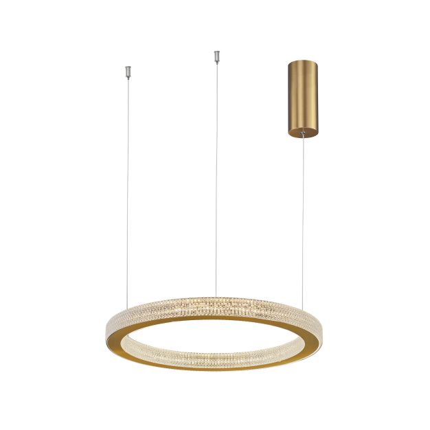 Nova Luce Fiore - lampe suspendue - Ø 40 x 120 cm - 40W dimmable LED inclus - antique gold brass
