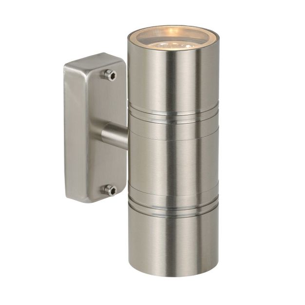 Lucide Arne 2 - applique murale - 6,3 x 12 x 17 cm - 2 x 5W LED inclus - IP44 - chrome satiné