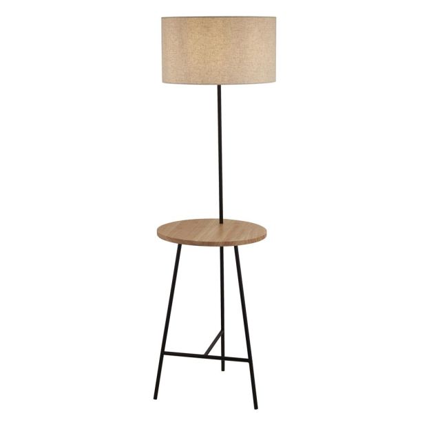 Searchlight Washington - lampadaire - Ø 45 x 155 cm - marron clair et noir