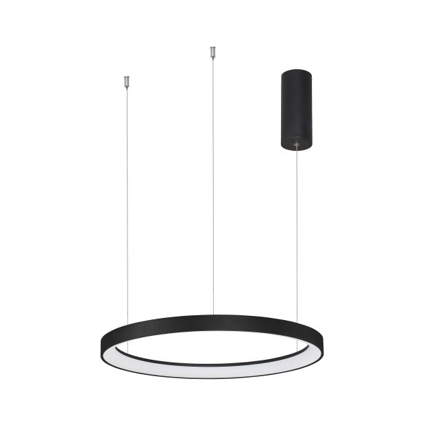 Nova Luce Pertino - lampe suspendue - Ø 48 x 150 cm - 38W LED dimmable inclus - noir sable