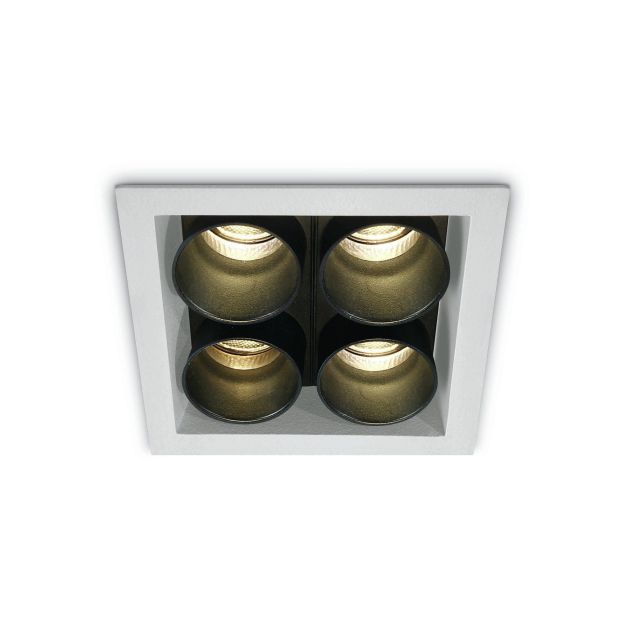 ONE Light Tubes de lumière foncée - spot encastré - 77 x 77 mm, 68 x 68 mm taille d'encastrement - 10W LED inclus - blanc