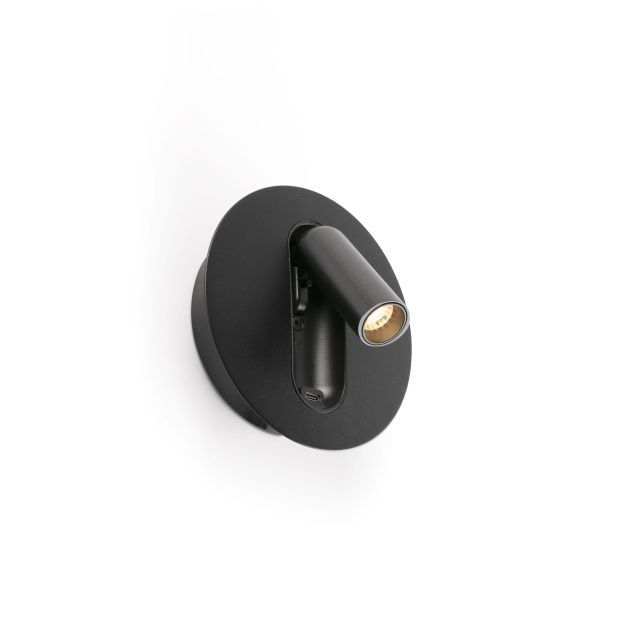 Faro Timit - lampe de chevet avec port usb - 5,3 x 11,2 x 3 cm - 4,5W LED inclus - noir mat