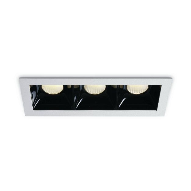 ONE Light Shop Square Boxes - spot encastré - 157 x 62 mm, 150 x 57 mm taille d'encastrement - 3 x 6,5W LED dimmable inclus - blanc