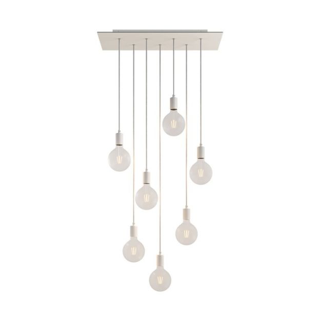 Creative Cables - lampe suspendue 7L - 67,5 x 130 cm - blanc