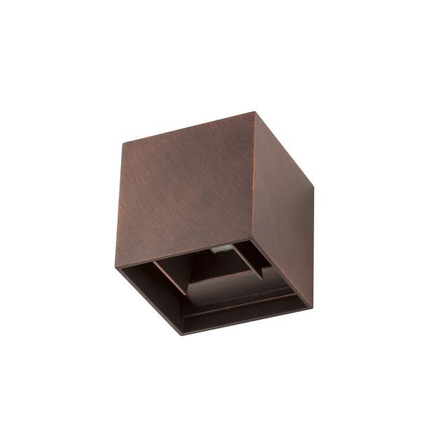 Nova Luce Como - applique murale extérieure - 11,2 x 11,2 x 11,2 cm - 2 x LED 3W inclus - IP54 - brun antique