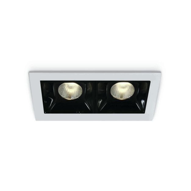 ONE Light Shop Square Boxes - spot encastré - 75 x 45 mm, 66 x 36 mm taille d'encastrement - 2 x 2W LED dimmable inclus - blanc