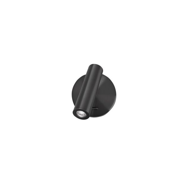Nova Luce Laredo - applique murale avec interrupteur - 9 x 11 x 11 cm - LED 3W inclus - noir