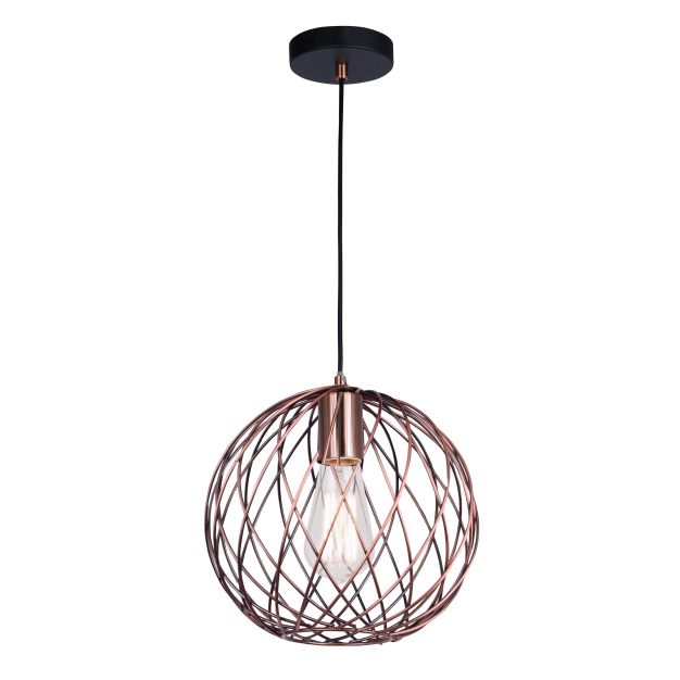 Nova Luce Eriberto - lampe suspendue - Ø 25 x 150 cm - cuivre rouille