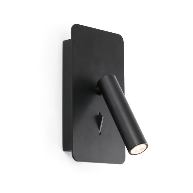 Faro Suau - applique murale avec interrupteur - 9,5 x 14 x 17 cm - 3W LED inclus - noir mat