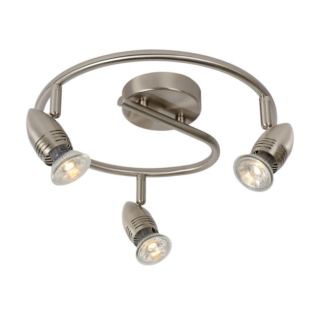 Lucide Caro 3 - spot en saillie - Ø 31 x 13 cm - 3 x 5W LED inclus - chrome satiné