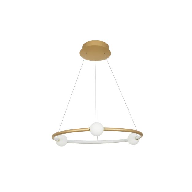 Nova Luce Celia - lampe suspendue avec télécommande - Ø 64 x 120 cm - 36W dimmable LED inclus - or satiné et opal