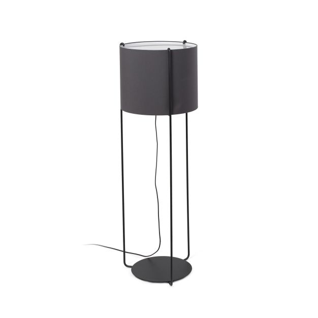 Faro Drum - lampadaire - 120 cm - noir et gris