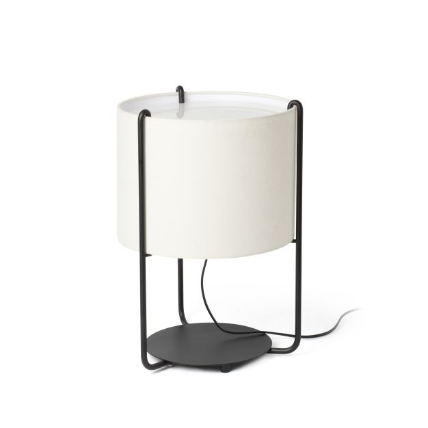 Faro Drum - lampe à poser - Ø 30 x 43 cm - noir et beige