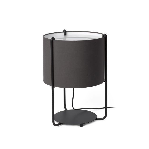 Faro Drum - lampe à poser - Ø 30 x 43 cm - noir et gris