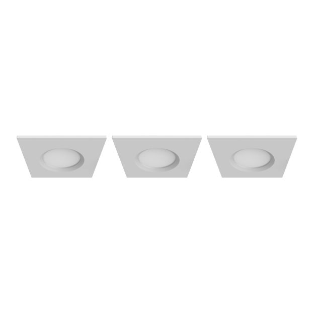 Nordlux Apollo - set de 3 - 5.5W LED inclus - 85 x 85 mm, Ø 72 mm encastré - IP65 - blanc