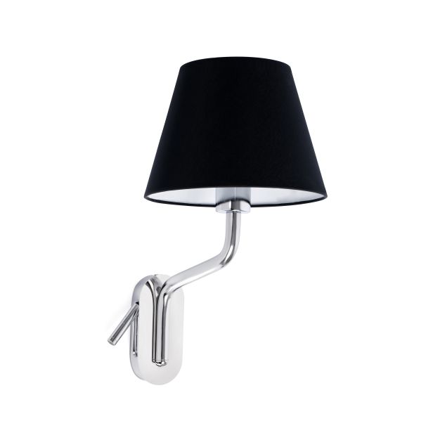 Faro Eterna Right - applique murale - 21,5 x 20 x 16 cm - 1W LED inclus - noir et chrome