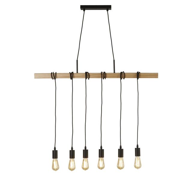 Searchlight Woody - lampe suspendue - 100 x 150 cm - noir et brun