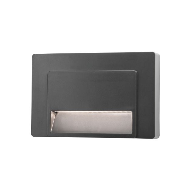 Nova Luce Luton - applique murale extérieure - 12,5 x 3,3 x 8,3 cm - 1,2W LED inclus - IP65 - gris foncé
